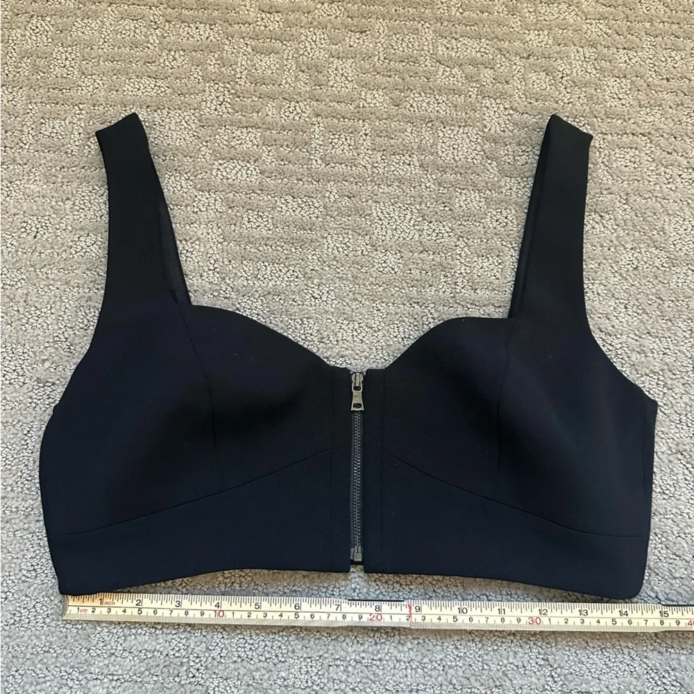BCBGMAXAZRIA Black Structured Zip Bralette Bustier M